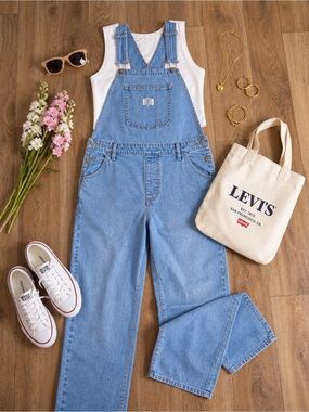 Levi's Light Plus Size 18 Denim Overalls with Front Bib Pocket| Western| Spring
